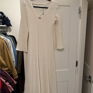 Zara Cream Long Sleeve Knit Dress